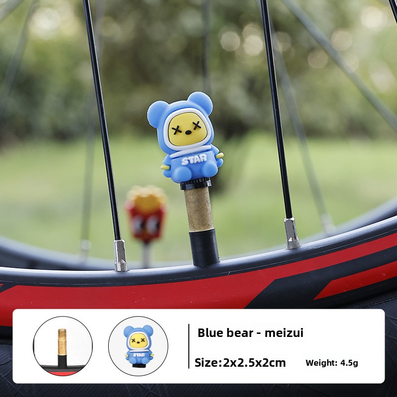 Mountain Biking Cartoon - Tappo Valvola Bici in Silicone Creativo