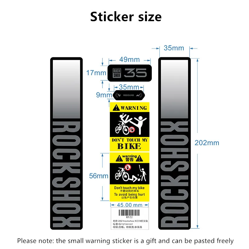 Mountain Biking Quotes - Adesivo per Forcella MTB RockShox XC35,