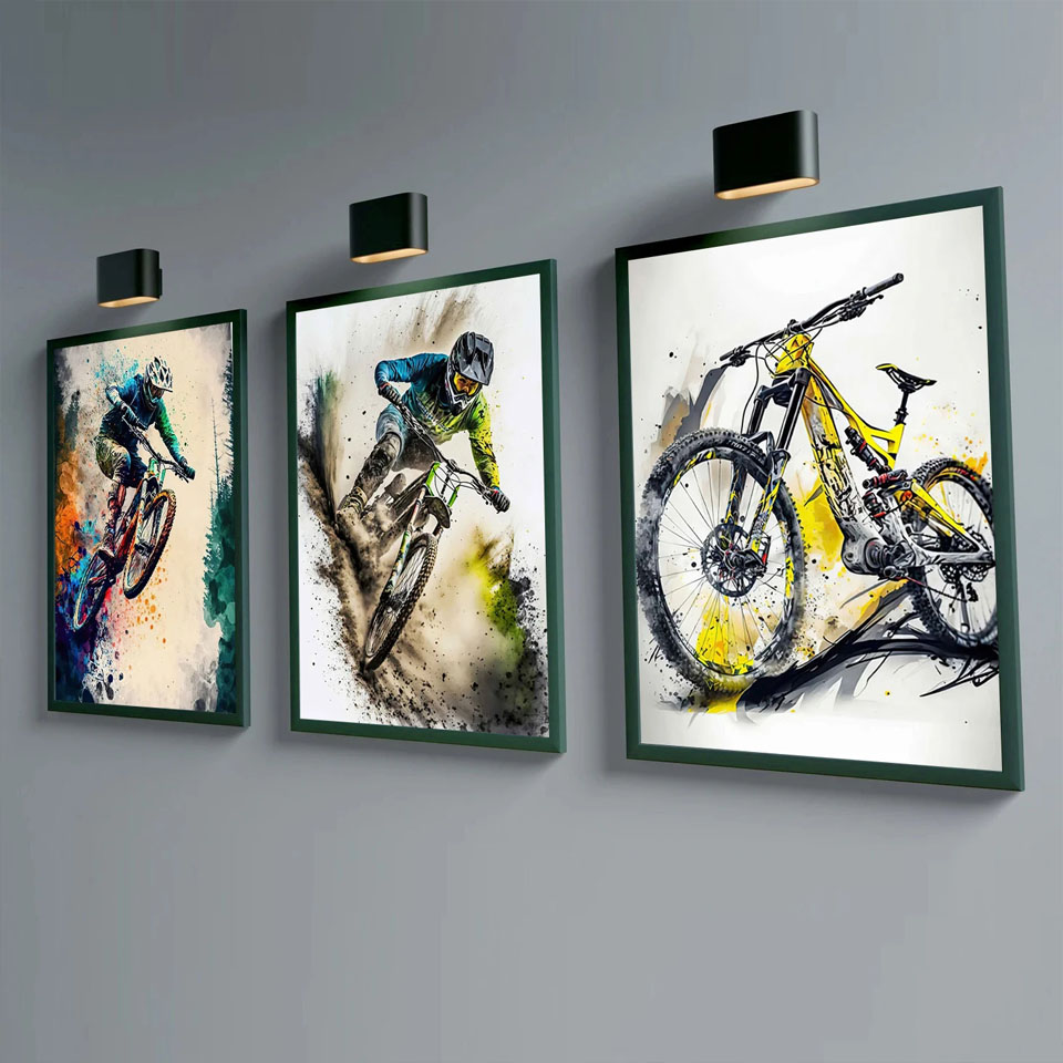 Picture Of Mountain Biking - Mountain Bike Sport Wall Art Pittura